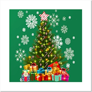 Merry Christmas Tree Lights Snowflakes Ornaments Winter Holiday Seasonal Posters and Art